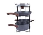 56cm Kitchen Pot/Pan/Lid Holder - Double Cupboard Organiser Rack - Black