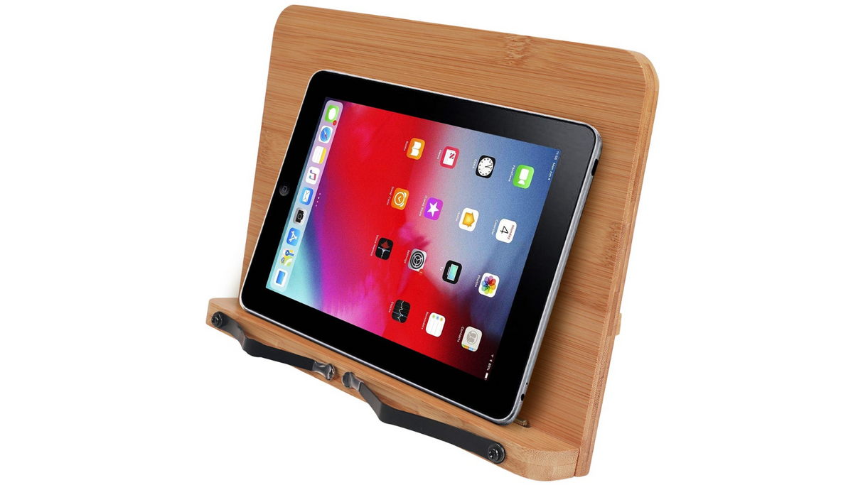 Bamboo 28x20cm Adjustable Stand Holder Organiser Rack for Book/iPad Tablet