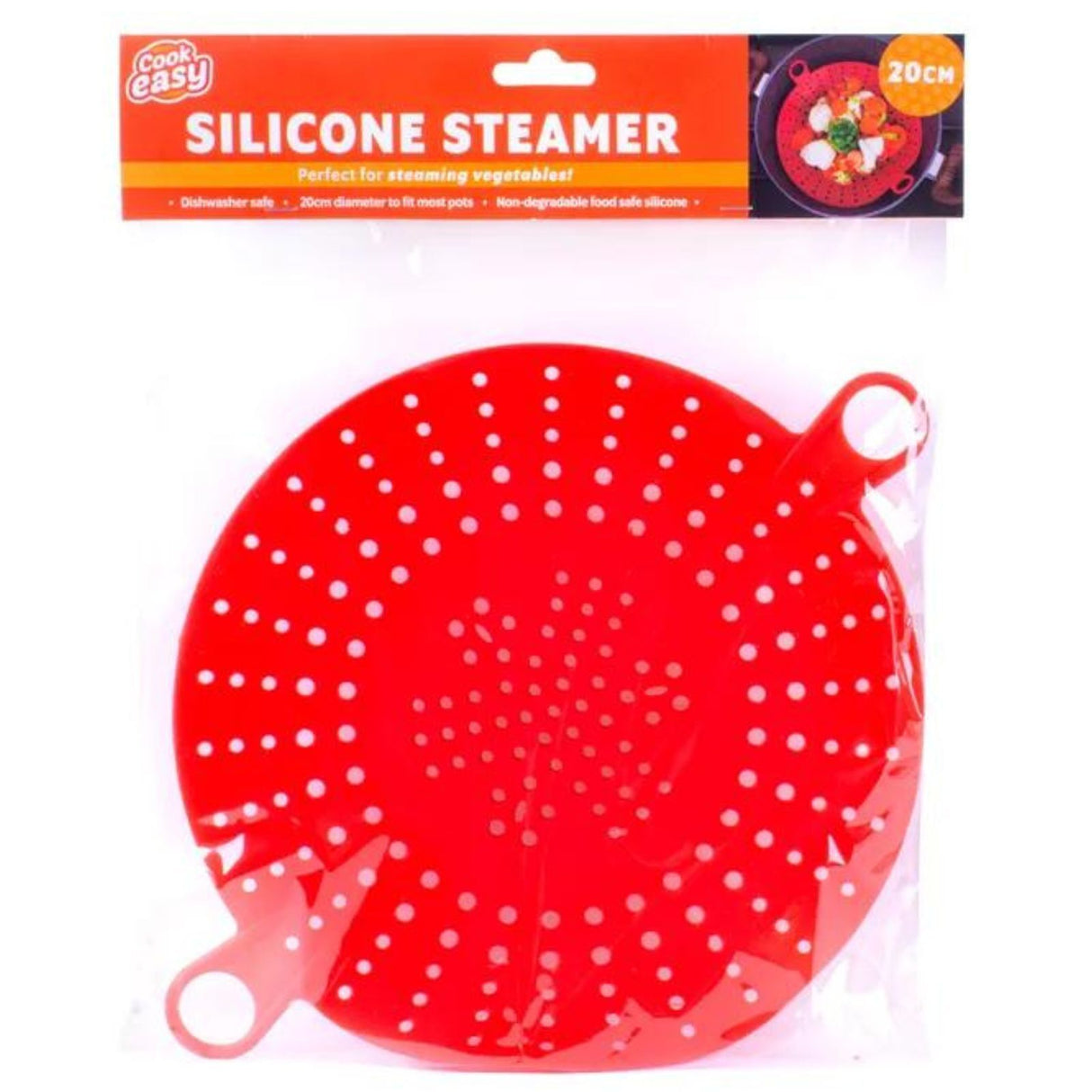 Cook Easy Silicone Steamer Heat Resistant Handles Reusable