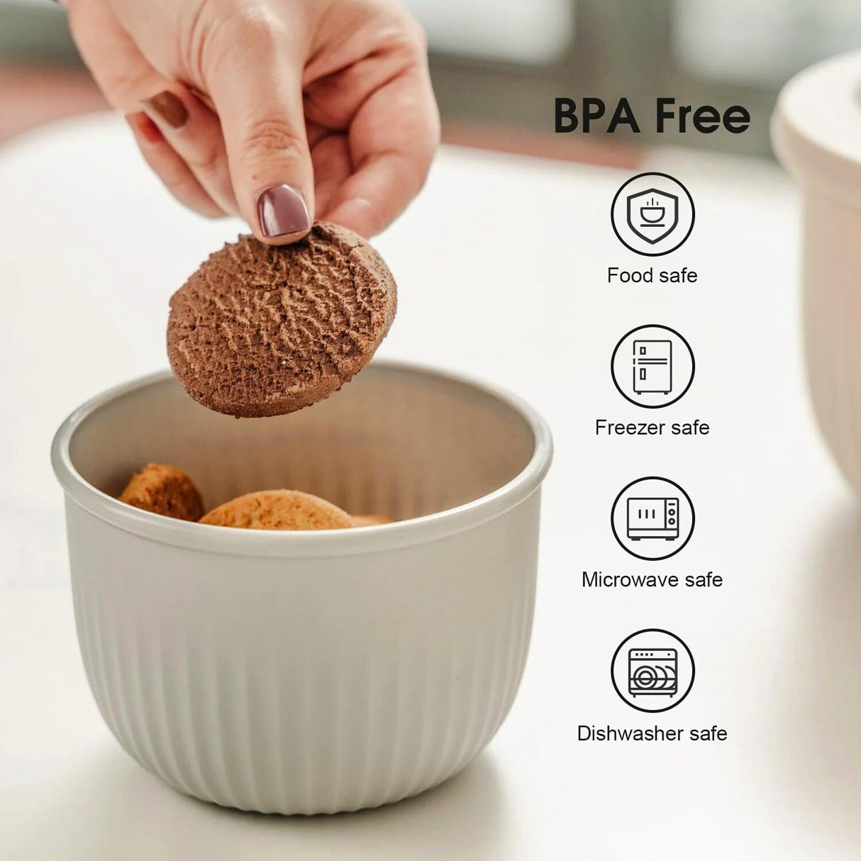 Set of 4 Round Nested Food Storage Container Set