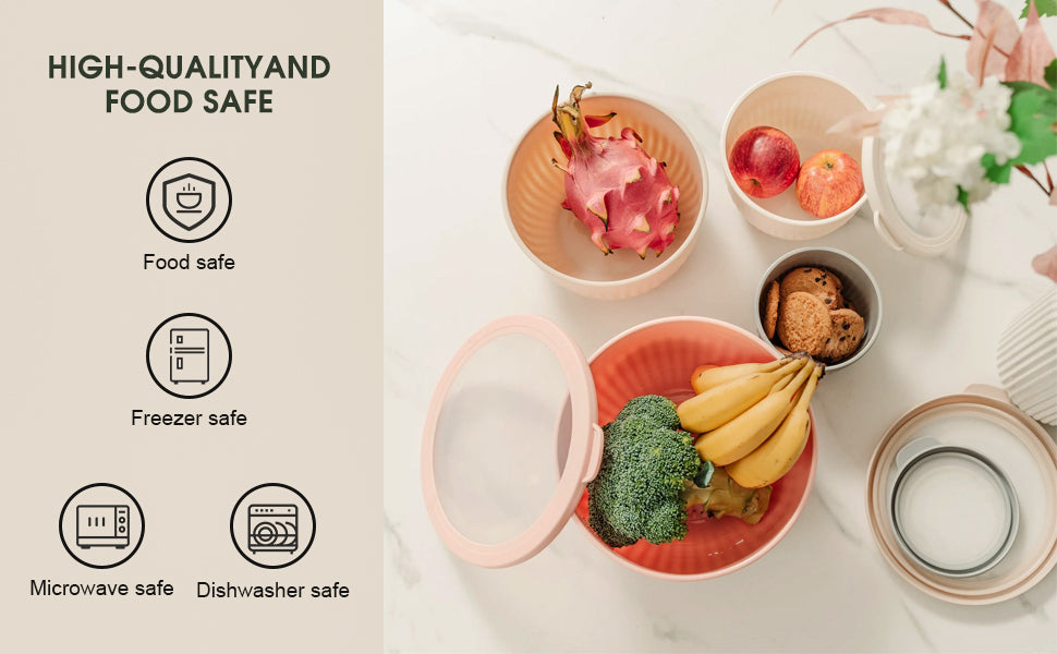 Set of 4 Round Nested Food Storage Container Set