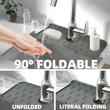 Sink Tap Faucet Drip Tray Silicone Splash Guard Kitchen Mat Catcher