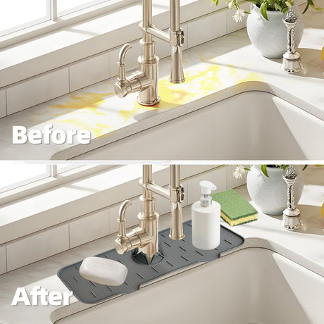 Sink Tap Faucet Drip Tray Silicone Splash Guard Kitchen Mat Catcher