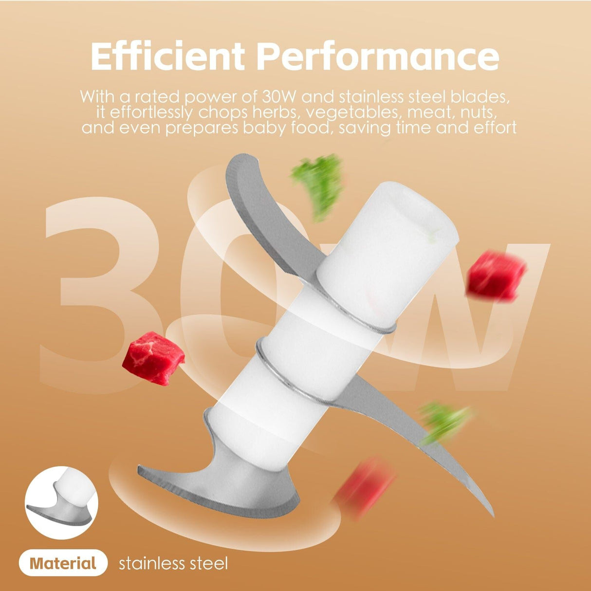 Mini Food Processor 250ml Cordless Portable USB Rechargeable Chopper