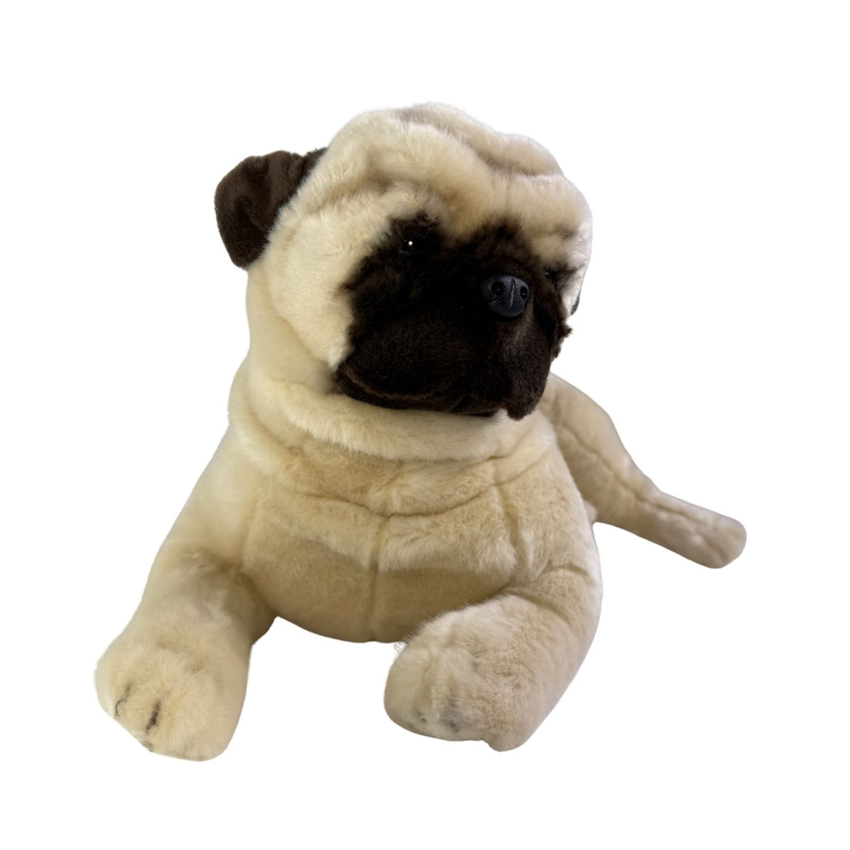 Bocchetta Kaos 44cm Lying Pug Plush Toy (Realistic Stuffed Animal Dog Gift)