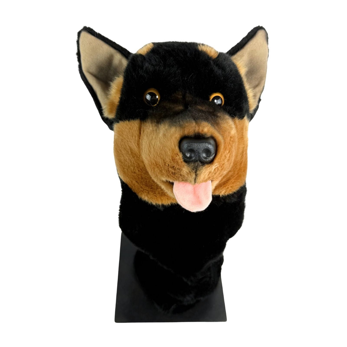 Bocchetta Kelpie Plush Golf Club Head Cover - Black/Tan (Novelty Animal Golfer Gift)