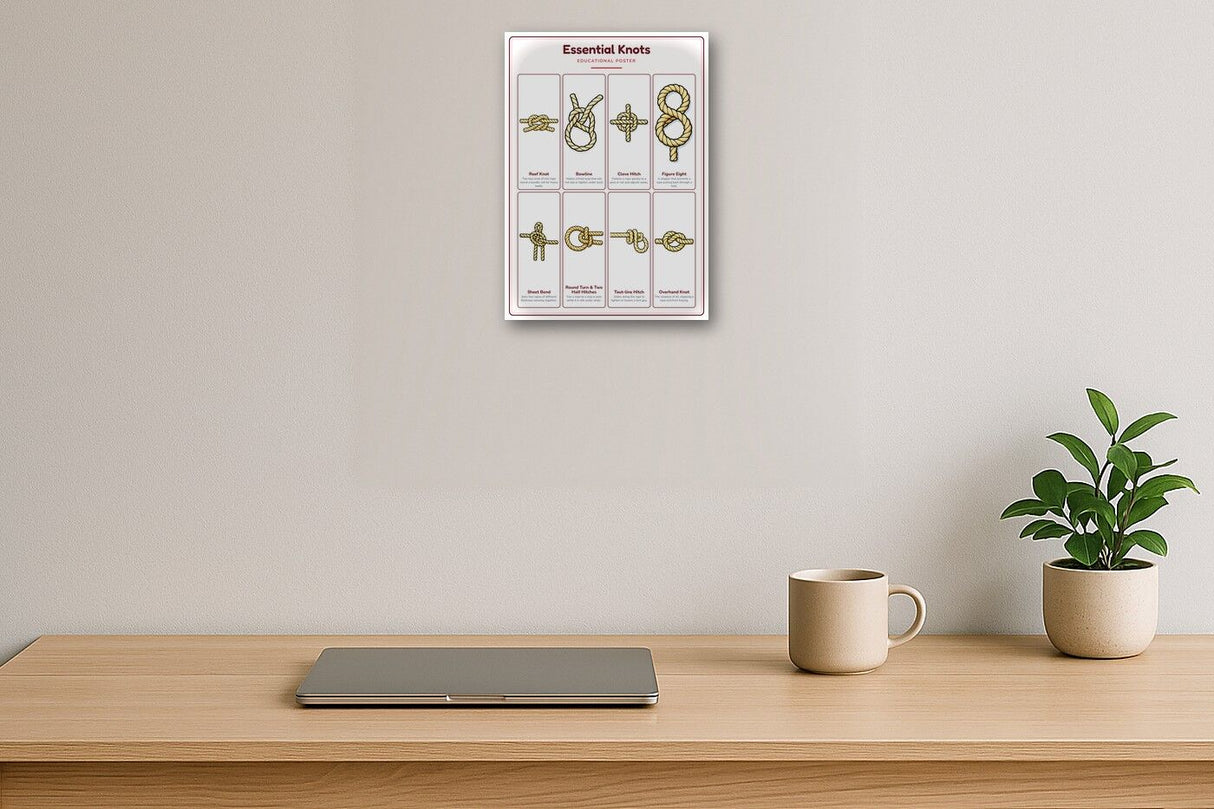 Essential Knots: A4 Matte Laminated Educational Poster Print - 210x297mm