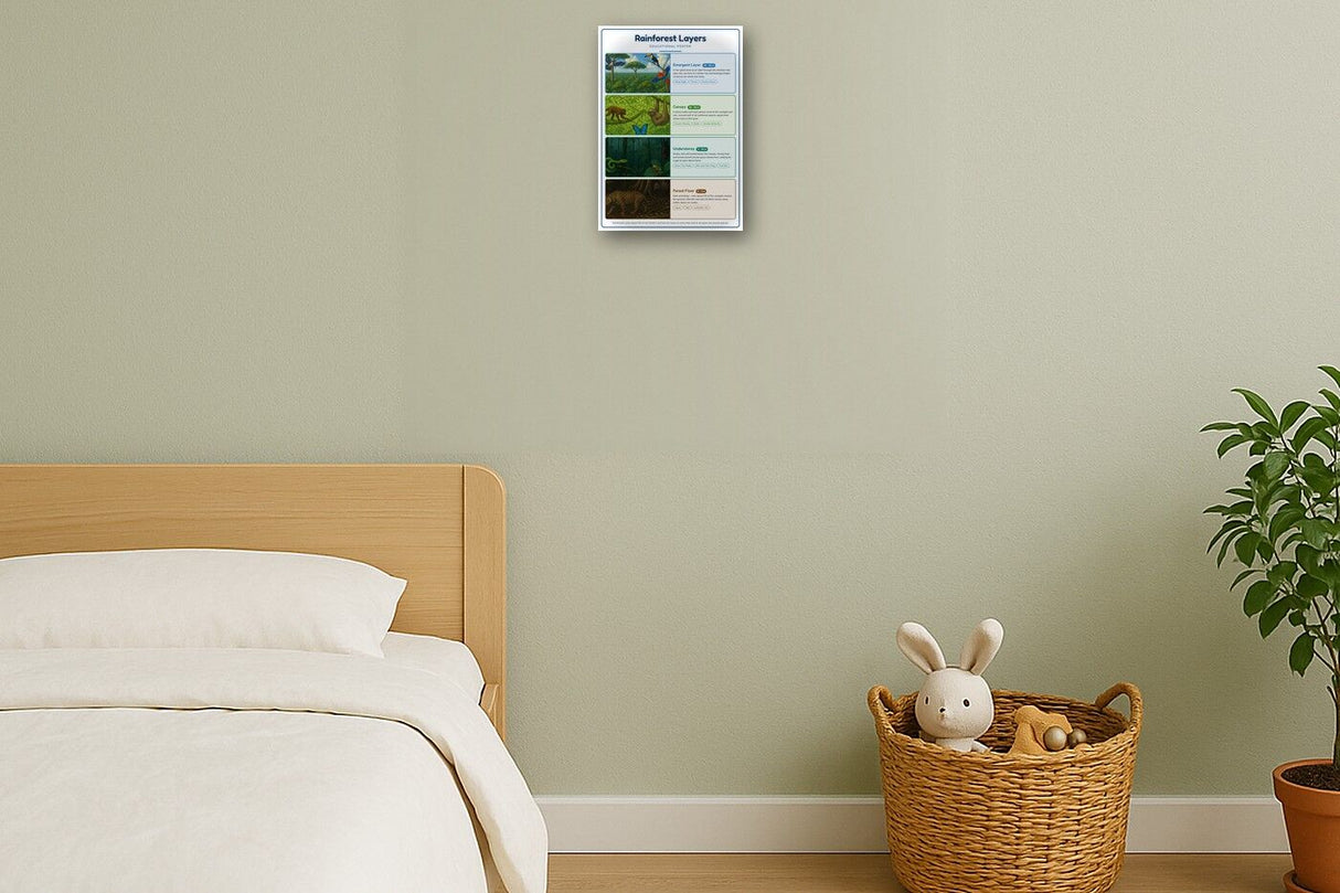 Rainforest Layers: A4 Matte Laminated Educational Poster Print - 210x297mm