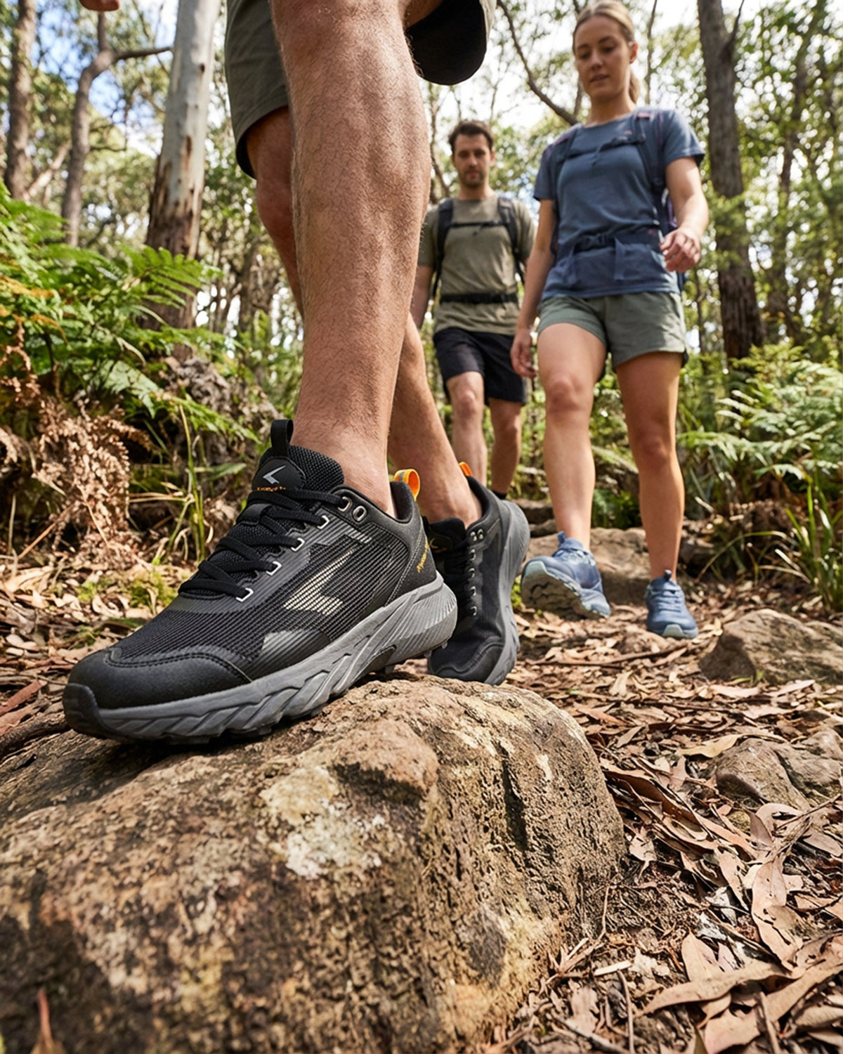 Sfida Lark Mens Trail Runners - Black/Grey/Orange (Trail Running/Hiking Shoes)