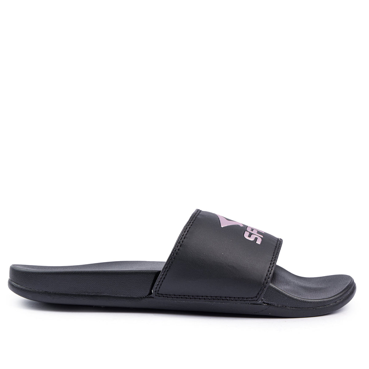 Sfida Laze Womens Slides - Black/Metallic Blush (Slip On Sandals)