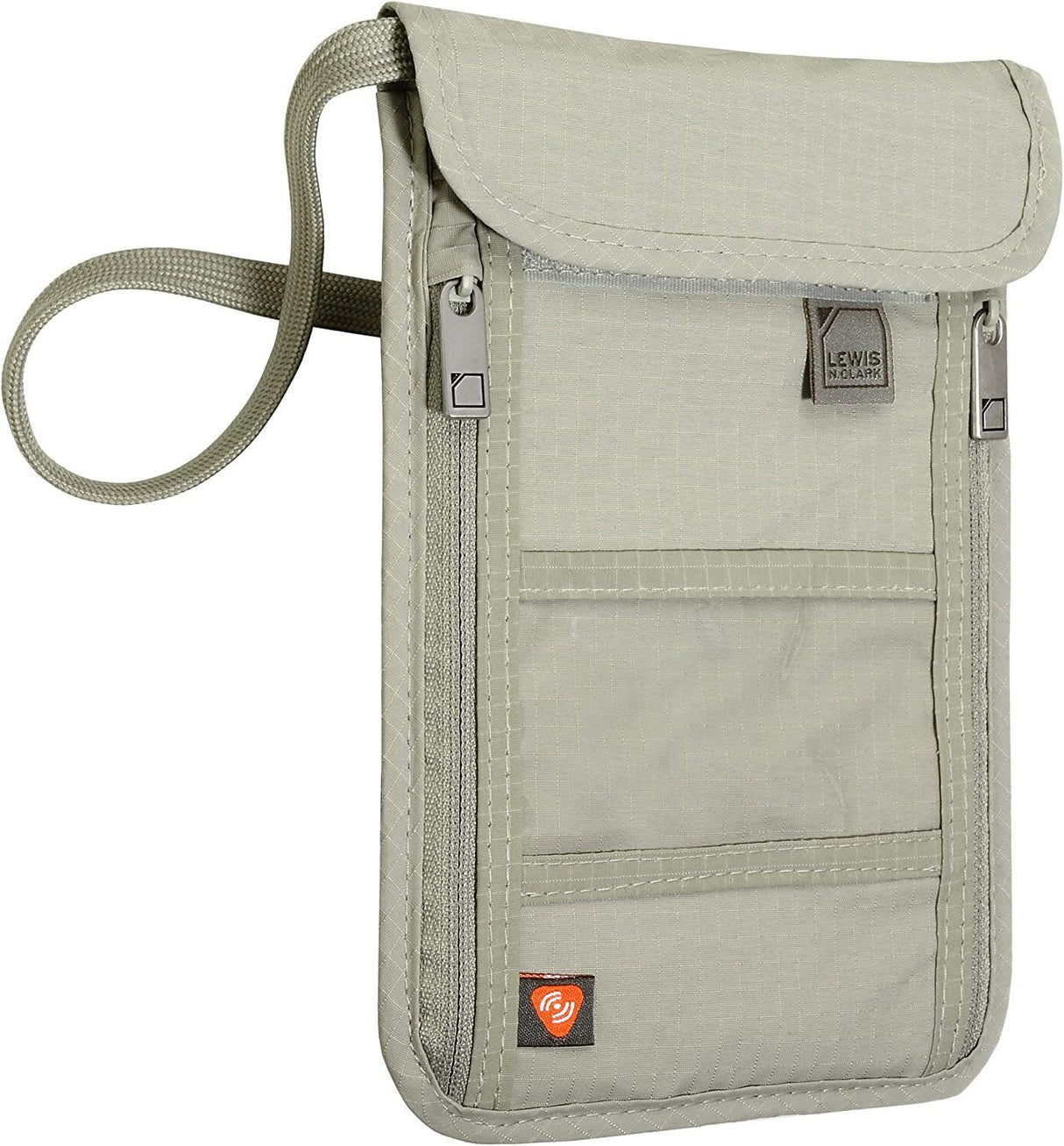 Lewis N. Clark RFID Blocking Travel Neck Wallet Stash Passport Security Pouch - Clay
