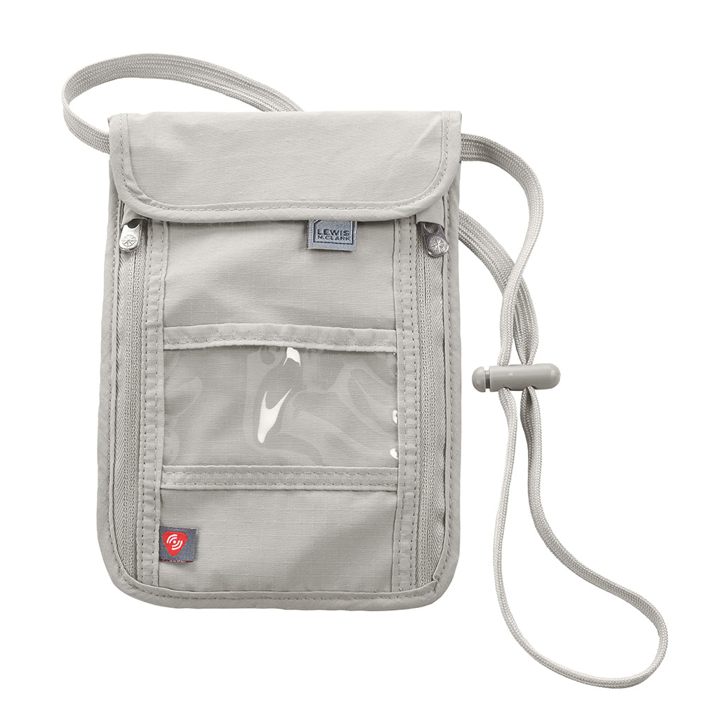 Lewis N. Clark RFID Blocking Travel Neck Wallet Stash Passport Security Pouch - Clay