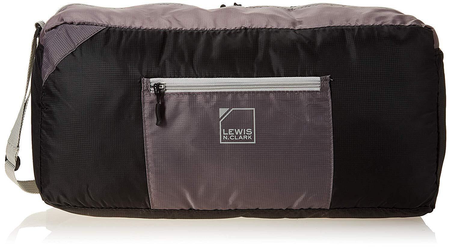 Lewis N. Clark 18" Packable Foldable Travel Compact Duffle Bag - Black/Grey