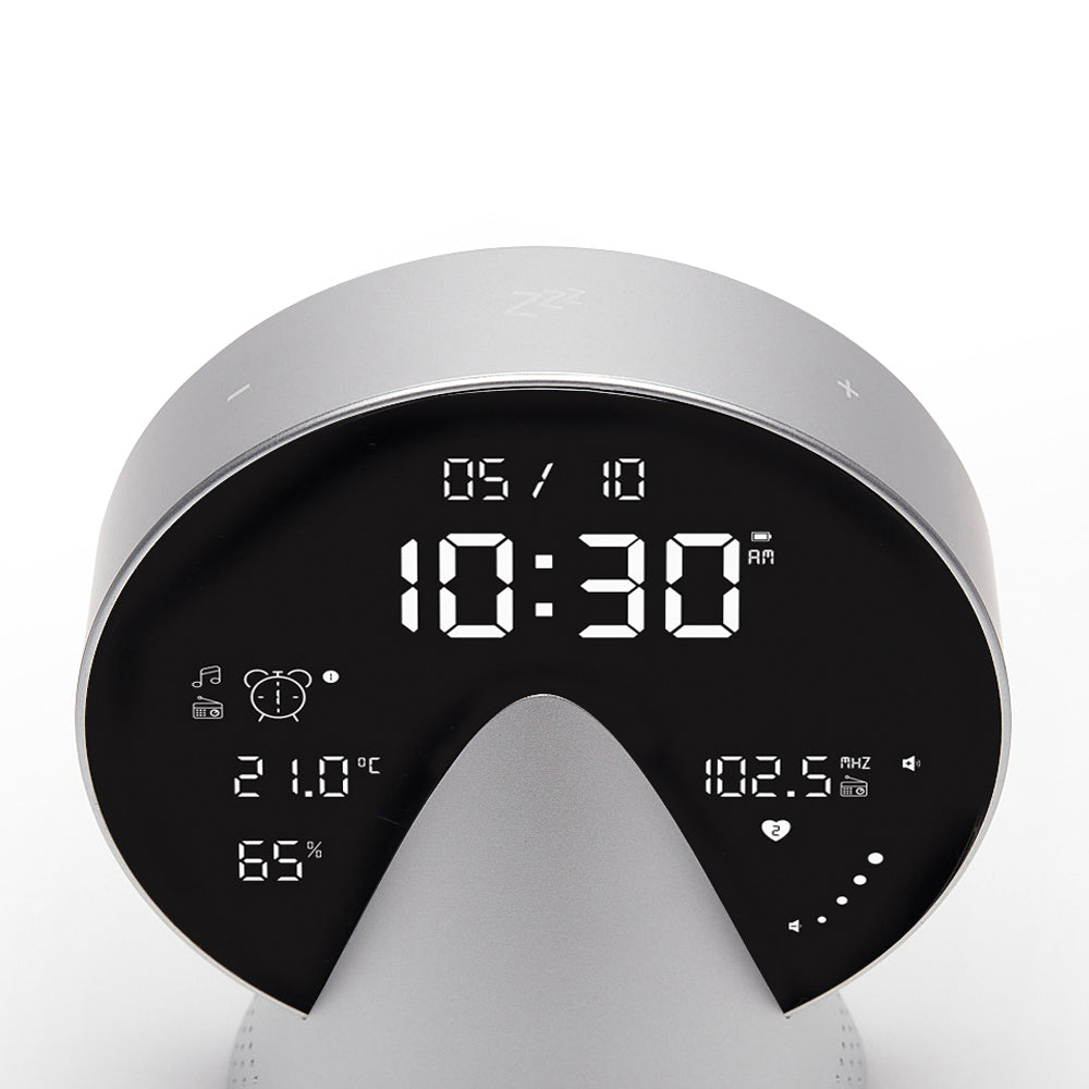 Lexon Conic Radio Alarm Clock - Alu Polish (With Fm & Built-In Bluetooth Speaker)
