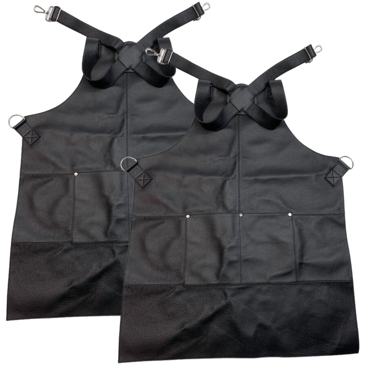 2x Buffalo Leather Apron - Black (Cooking/Chef/Hairdresser)