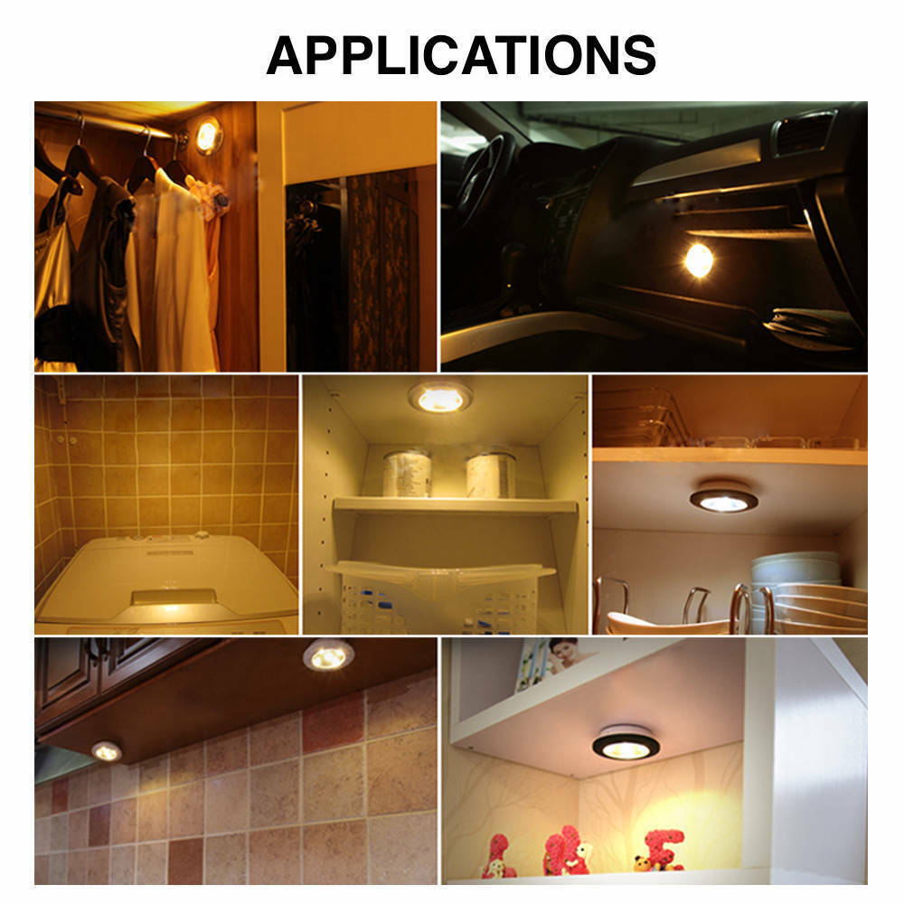 Set of 3 Wireless Remote Control LED SMD Lights Drawer Cabinet Cupboard