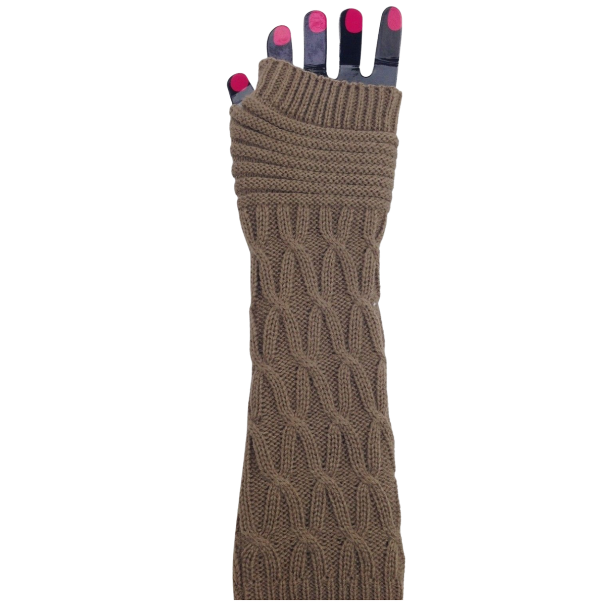 ARM WARMERS Knitted Long Fingerless Gloves Winter Mitten Cover Womens Party