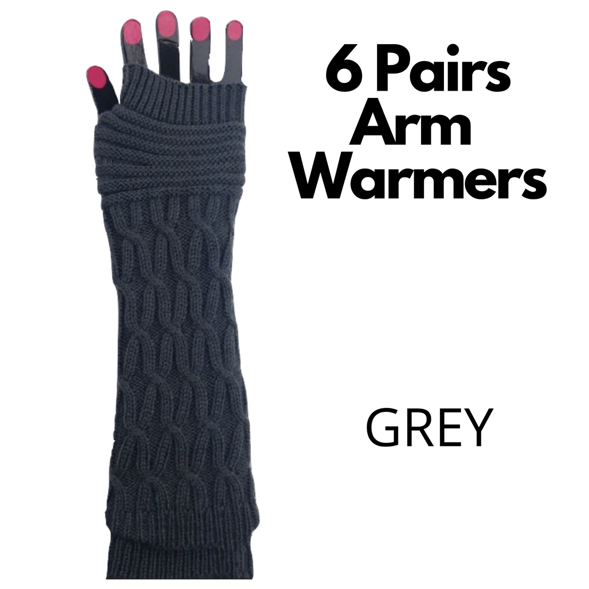 6x Set Arm Warmers Knitted Long Fingerless Gloves Winter Mitten Womens Cover New - Assorted