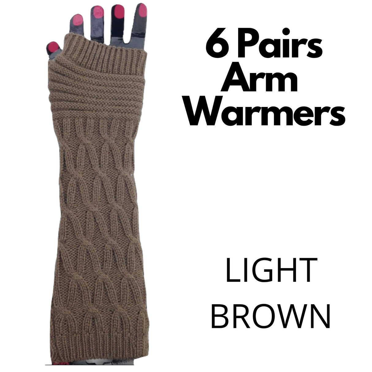 6x Set Arm Warmers Knitted Long Fingerless Gloves Winter Mitten Womens Cover New