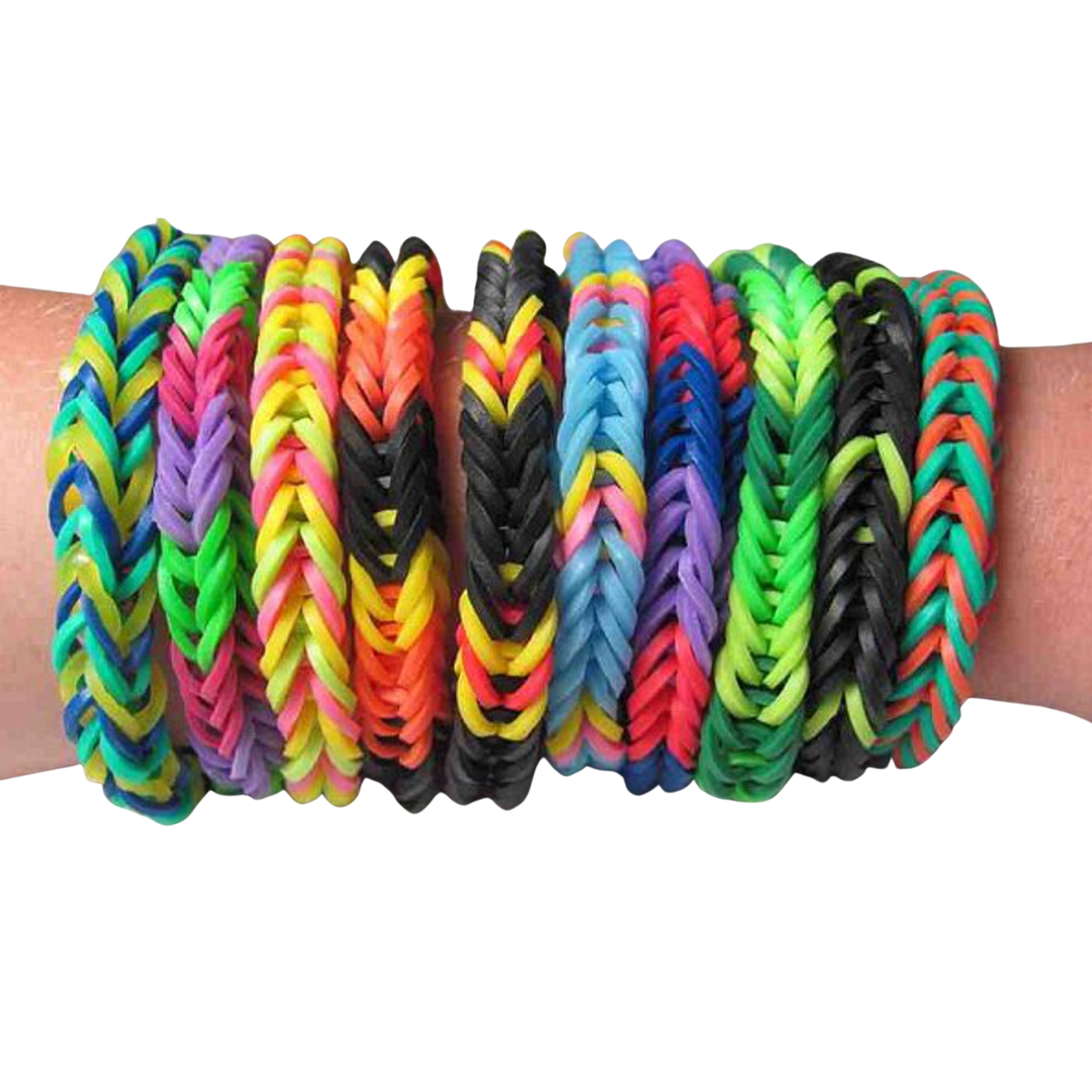 1200 LOOM BANDS Rubber Refill Kit DIY Magical Bracelet 48 S Clips 4 Hooks Bandz - Rainbow