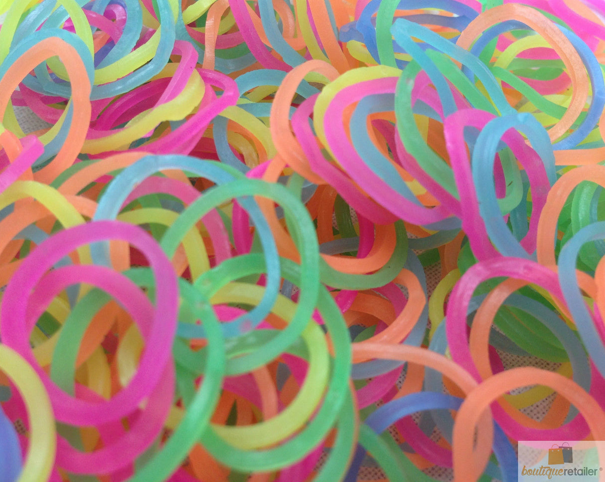 2400 LOOM BANDS Rubber Refill Kit DIY Magical Bracelet 96 S Clips, 8 Hooks - Plain Orange