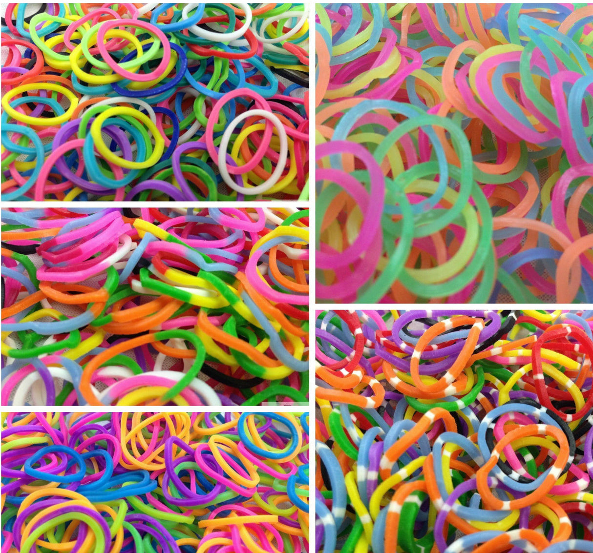 2400 LOOM BANDS Rubber Refill Kit DIY Magical Bracelet 96 S Clips, 8 Hooks - Plain Yellow