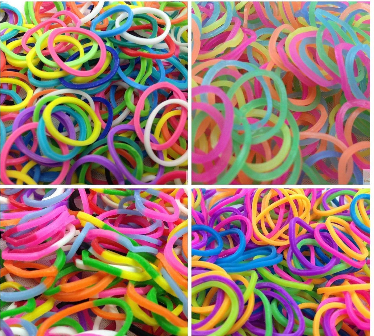 4800pcs Loom Bands Rubber Refill Kit - DIY Bracelet Making w/ 192 S-Clips and 16 Hooks - Mystery Pack (Assorted Colours)