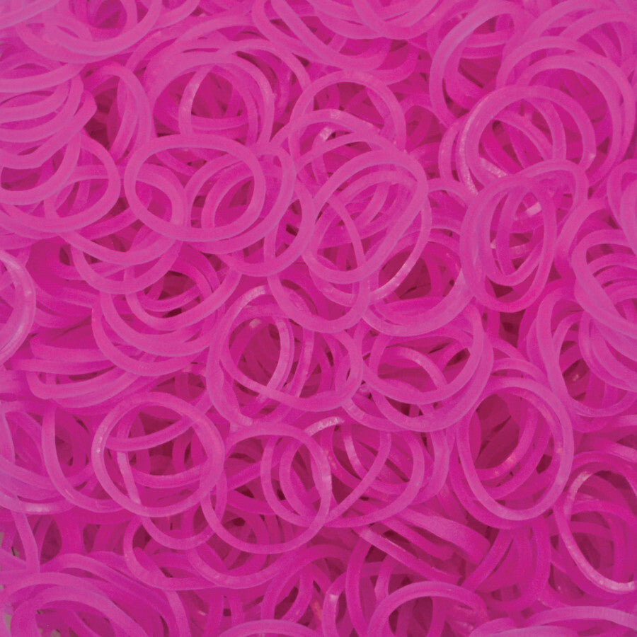 4800pcs Loom Bands Rubber Refill Kit - DIY Bracelet Making w/ 192 S-Clips and 16 Hooks - Plain Hot Pink