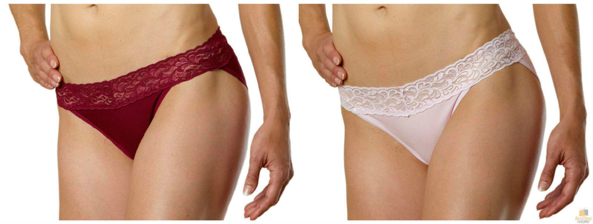 ExOfficio Give-N-Go Lacy Low Rise Bikini Underwear Panties - Light Grape - Large (Hip Size 42-44)