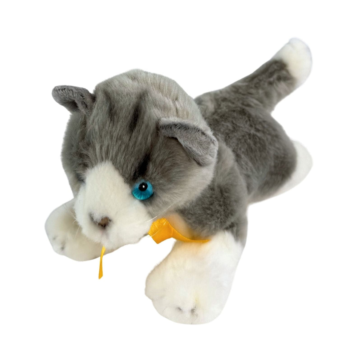 Bocchetta Leila 22cm Floppy Norwegian Forest Kitten Plush Toy - Grey/White (Realistic Stuffed Animal Cat Gift)