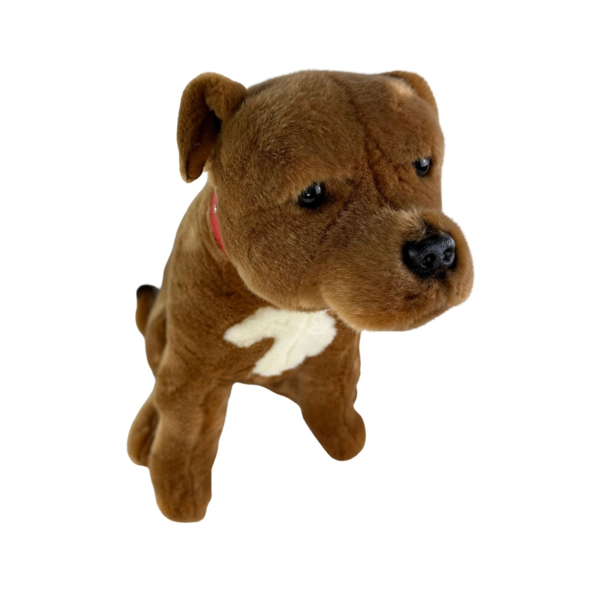 Bocchetta Lester 32cm Sitting Staffy Plush Toy - Brown (Realistic Stuffed Animal Dog Gift)