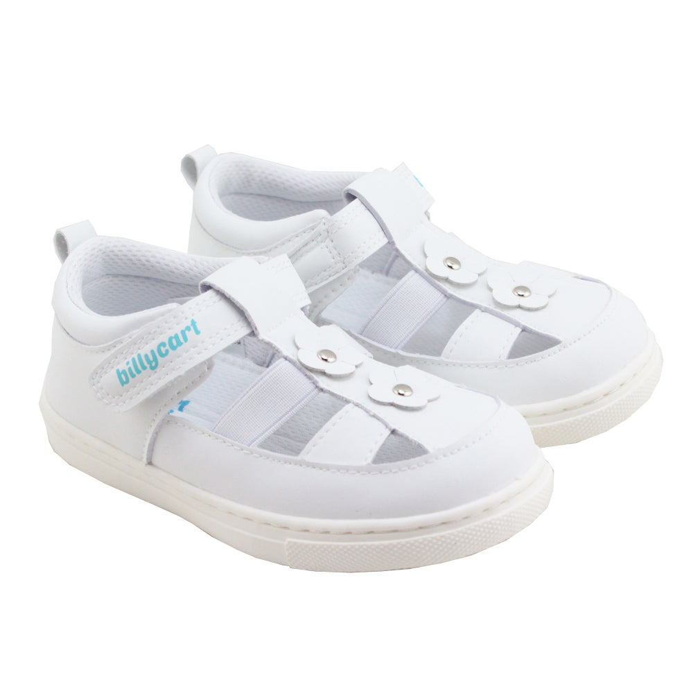 Billycart Layla Girls Wide-Fit Sandals - White (Toddler Shoes)