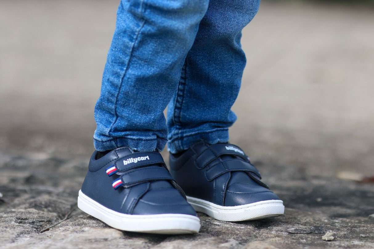 BILLYCART Barefoot Wide-Fit First Walker Sneaker Shoes Jesse in Navy Blue