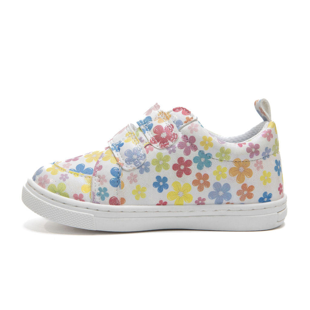 BILLYCART Barefoot Girls Wide-Fit First Walker Sneaker Shoes in Flower Petal