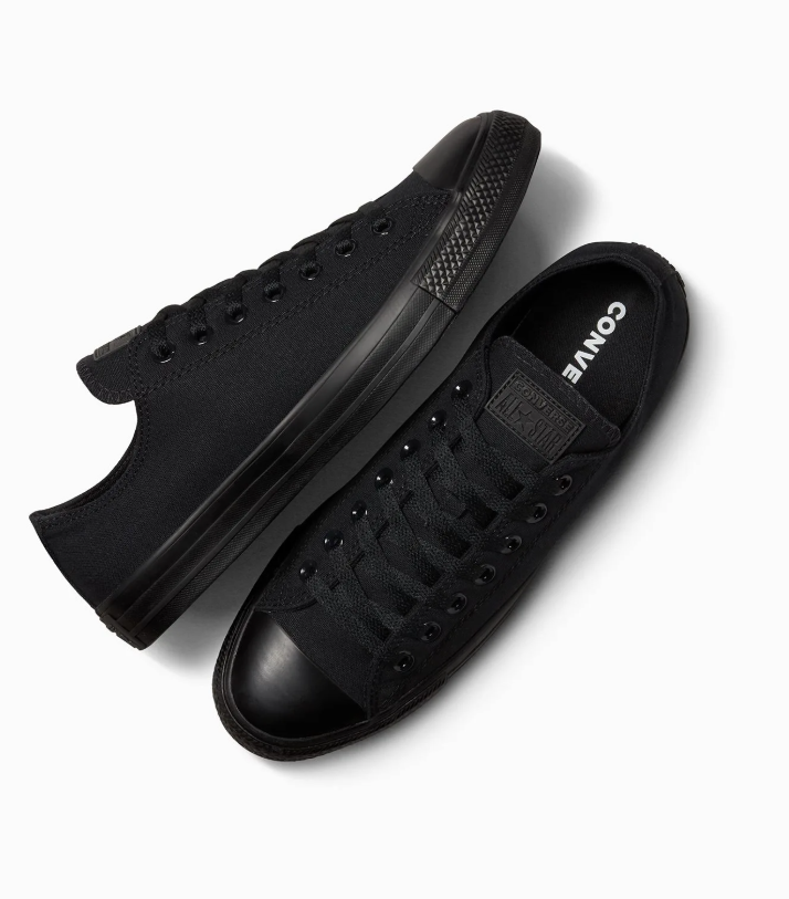 Converse Unisex Chuck Taylor All Star Low Top Sneakers Shoes - Monochrome Black