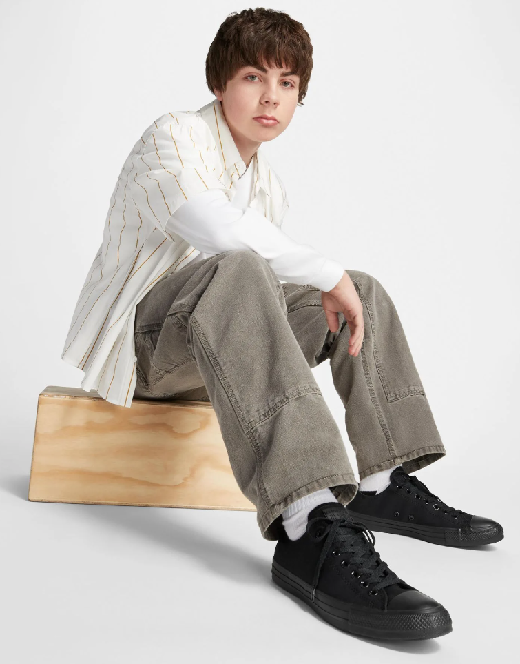 Converse Unisex Chuck Taylor All Star Low Top Sneakers Shoes - Monochrome Black