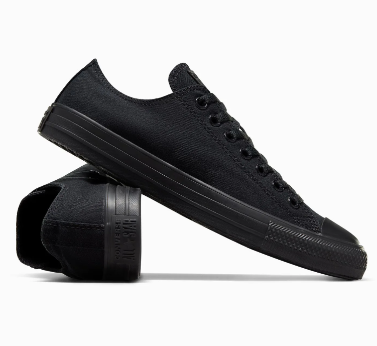 Converse Unisex Chuck Taylor All Star Low Top Sneakers Shoes - Monochrome Black