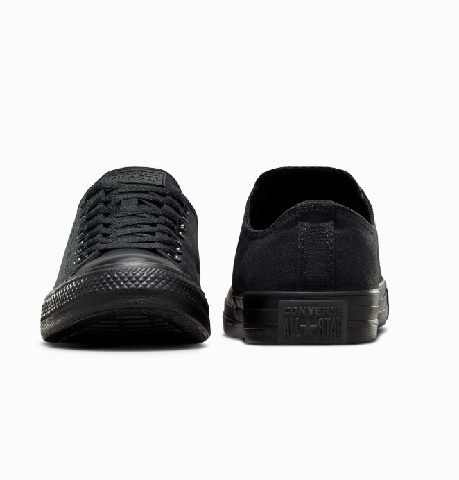Converse Unisex Chuck Taylor All Star Low Top Sneakers Shoes - Monochrome Black