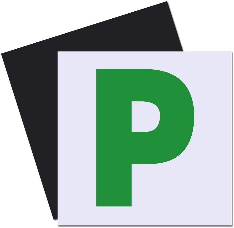 2x Magnetic GREEN P PLATES Probationary Car Window Signs for NSW (New South Wales)