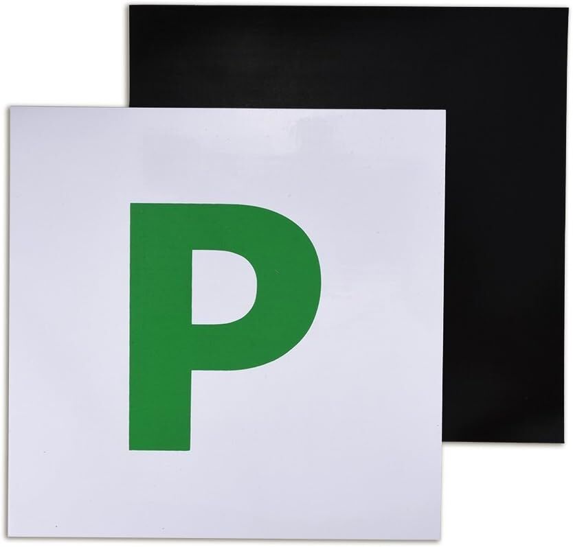 2x Magnetic GREEN P PLATES Probationary Car Window Signs for NSW (New South Wales)