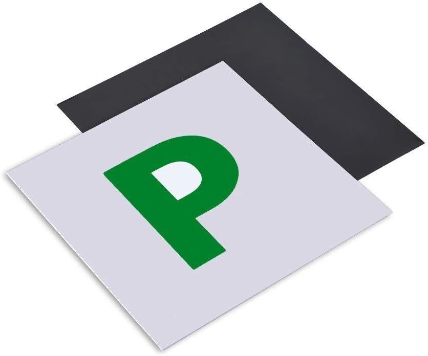 2x Magnetic GREEN P PLATES Probationary Car Window Signs for NSW (New South Wales)