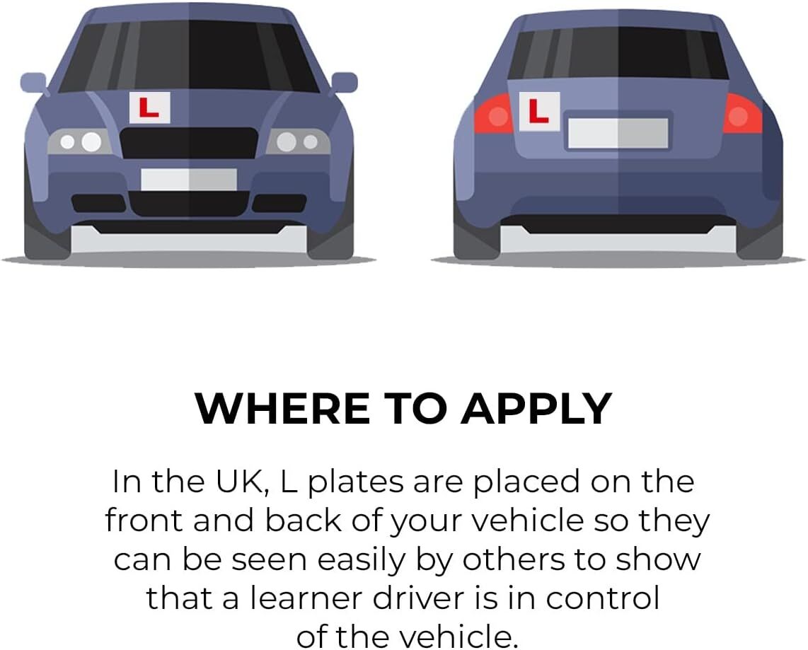 2x Magnetic RED L PLATES Car Window Signs