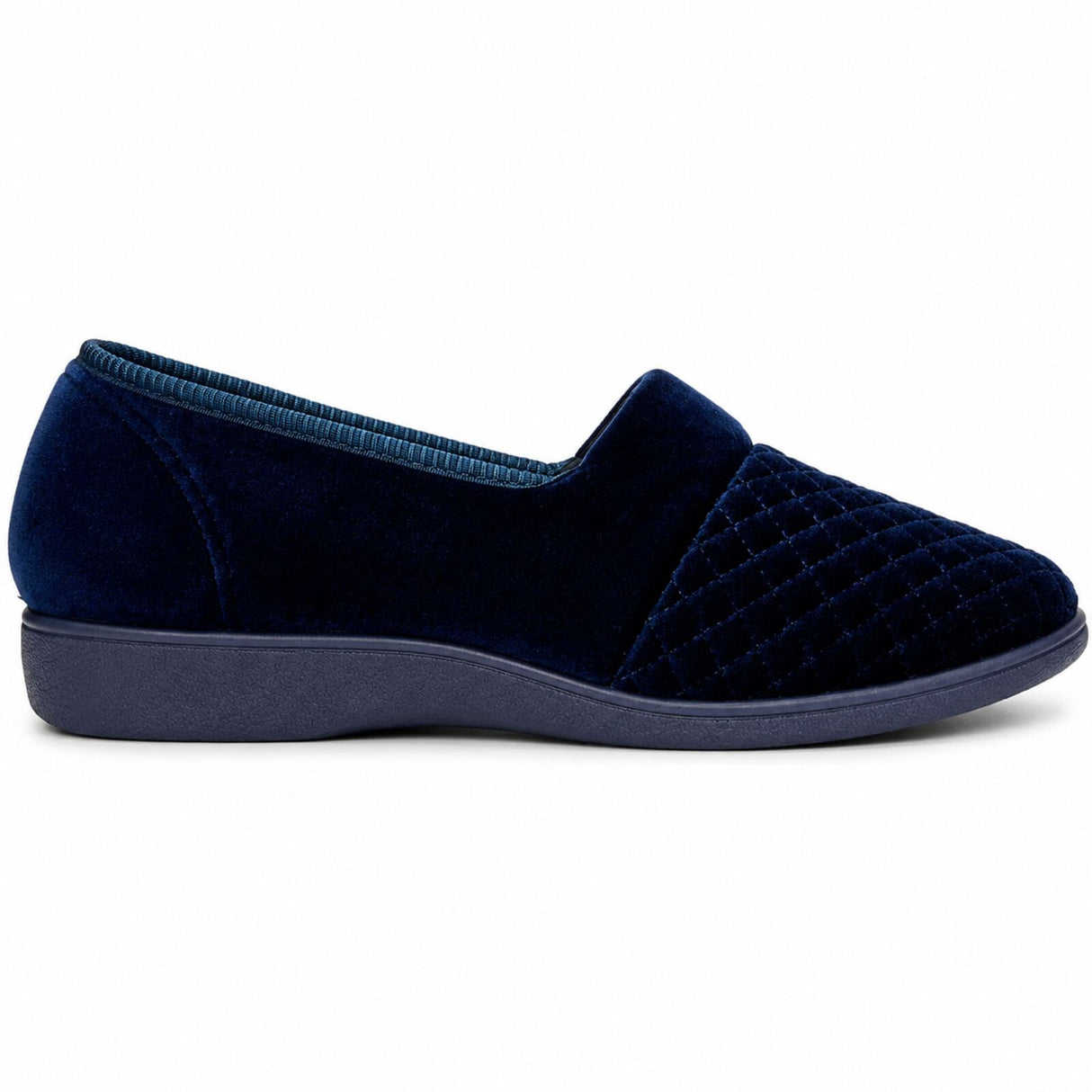Marcy 2 Womens Slippers Slip On Indoor Outdoor Quilted Moccasins - Deep Navy