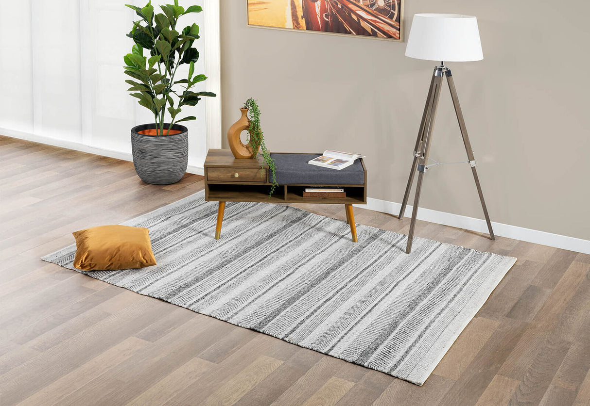 Entryway/Hallway Storage Bench with Seat - Wooden Cabinet & Shelfs - Walnut