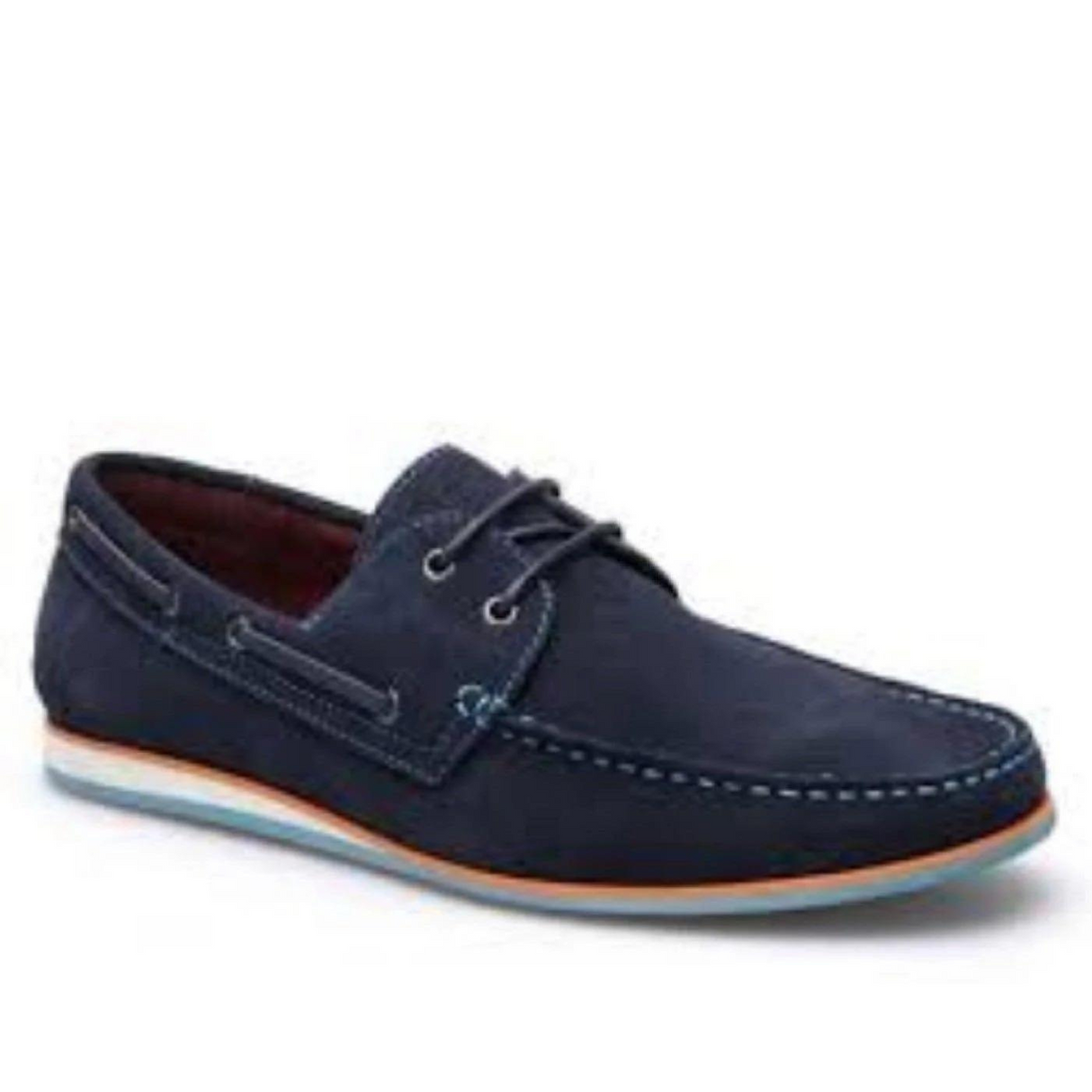 Massa Fano Mens Suede Boat Shoes - Casual Premium - Navy