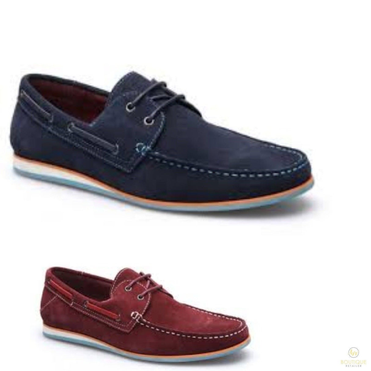 MASSA Fano Casual Suede Boat Shoes Designed Premium - Burgundy