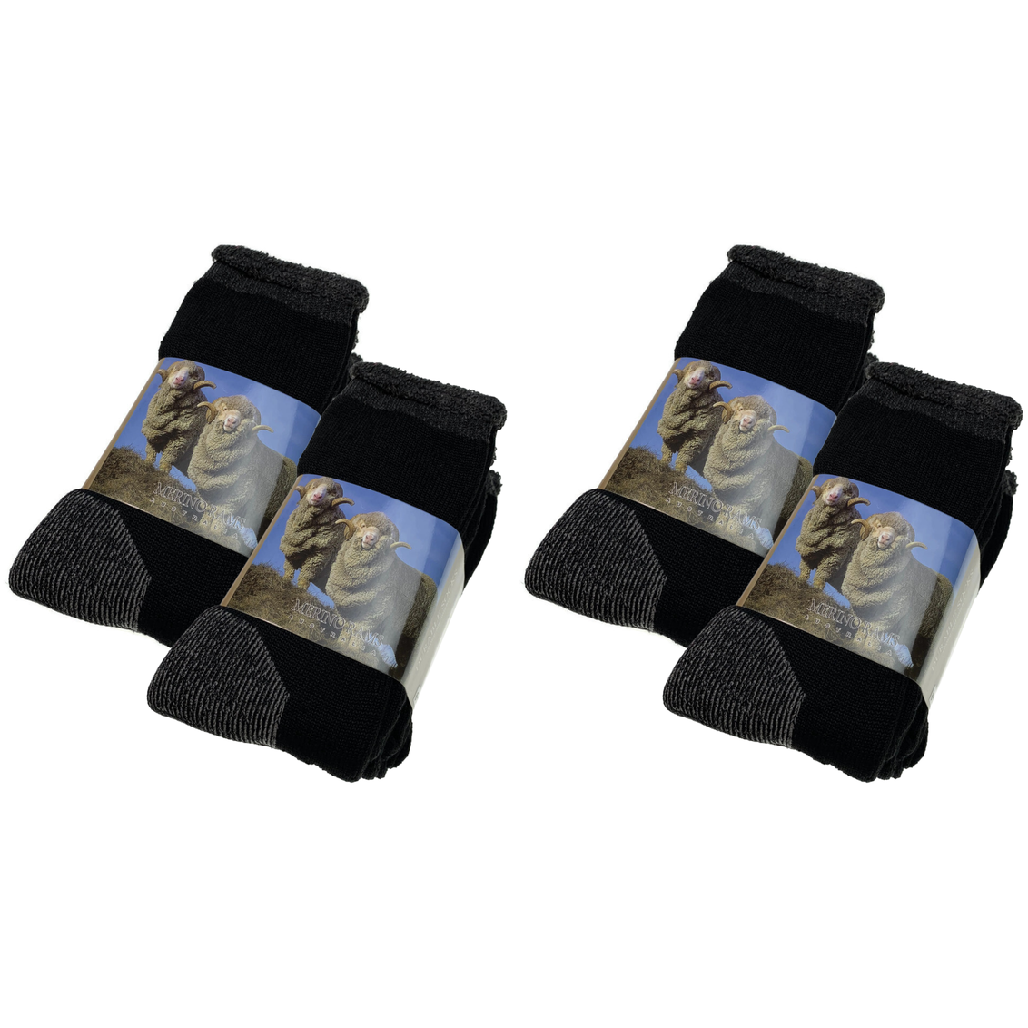 12 Pairs Heavy Duty Merino Wool Work Socks Extra Thick Cushion (Size 11-14) - Bulk Pack