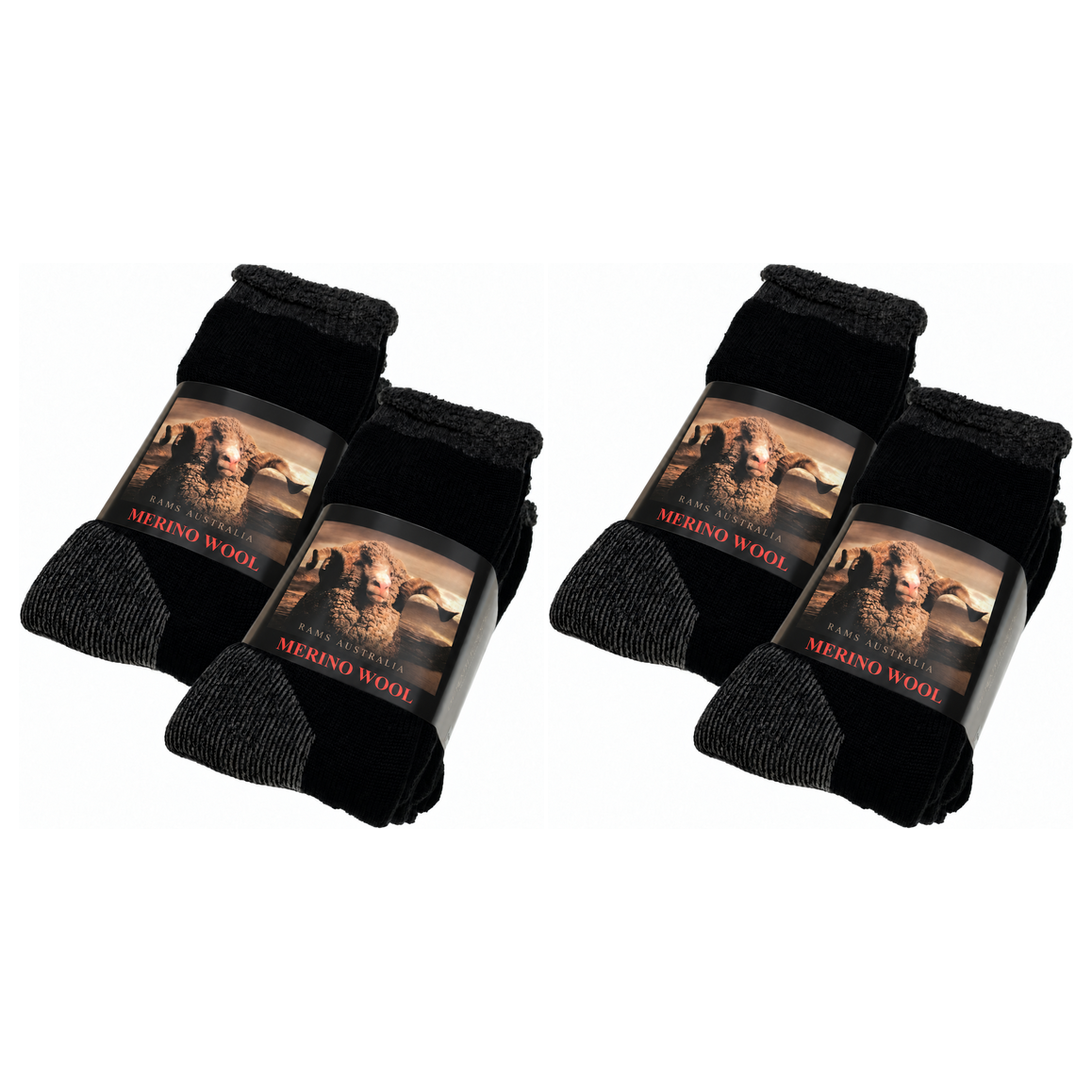 12 Pairs Heavy Duty Merino Wool Work Socks Extra Thick Cushion (Size 6-11) - Bulk Pack