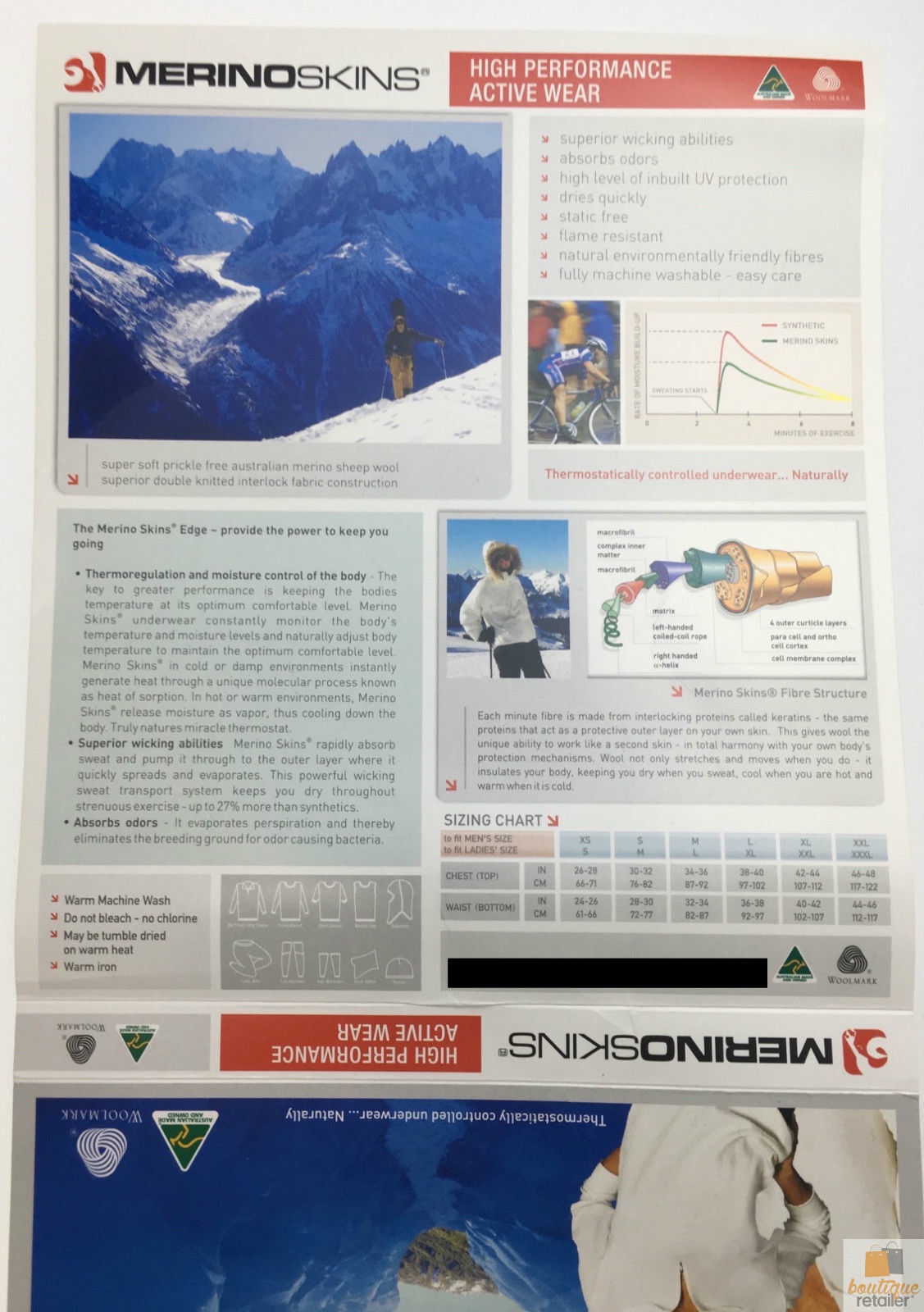 100% Wool MERINO SKINS Mens Half Zip Long Sleeve Thermal Underwear T-Shirt Top - Black