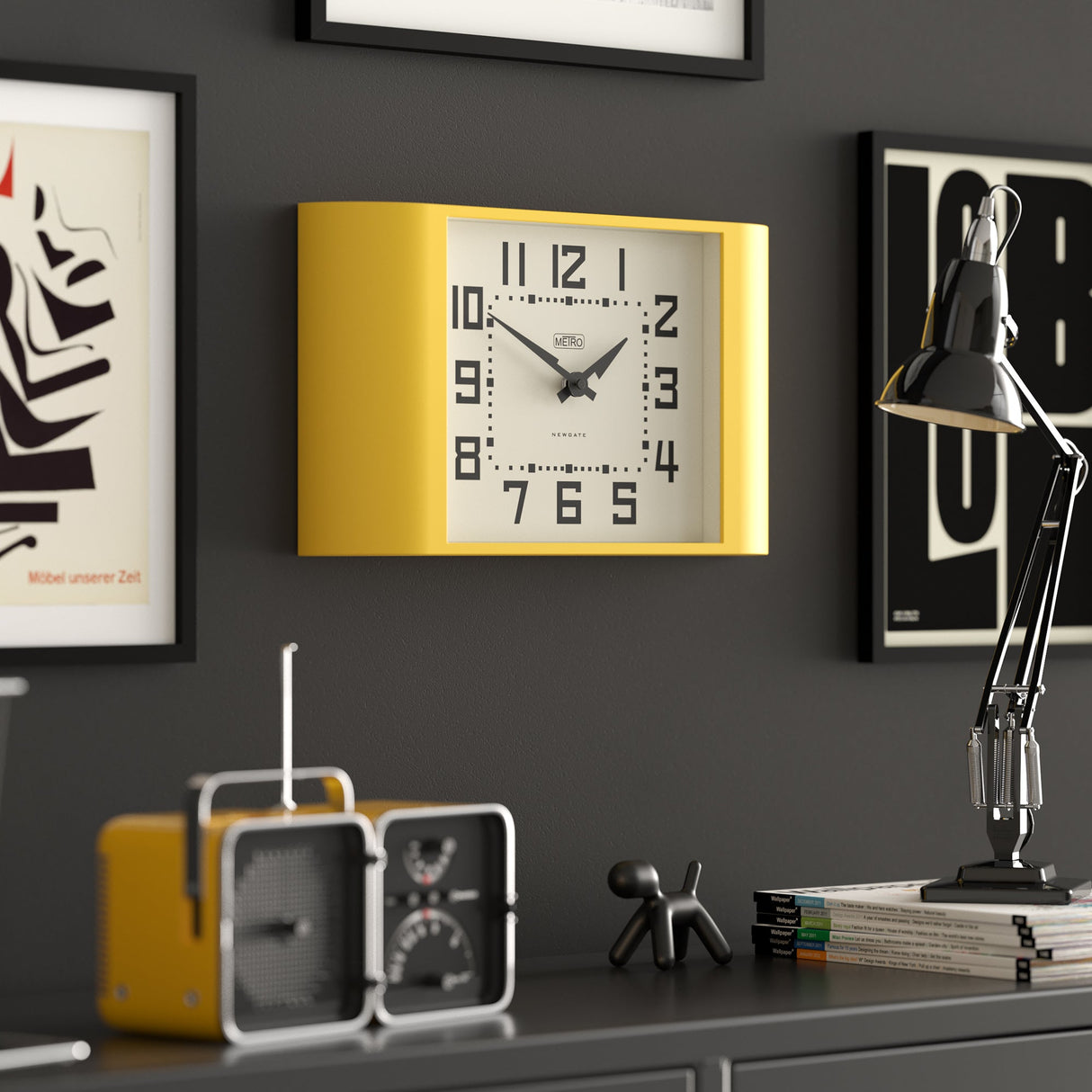 Newgate Metro Wall Clock - Yellow